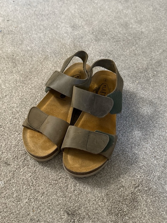 Plakton Shoes - Women’s Adjustable Olive Green Leather Sandals